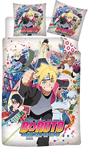 AYMAX Boruto Bettwäsche für Einzelbett, Bettbezug 140 x 200 cm + Kissenbezug 63 x 63 cm, 100 % Mikrofaser