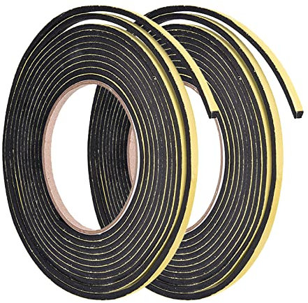 QUARKZMAN 2 Stück 5mm W 3mm T 13ft Schaumstoff Dichtung Band Selbstklebende EVA Witterung Adichtung Schalldichte Streifen für Türen Gap Block