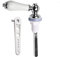 Lokatall Ceramic Toilet Flush Handle, Chrome Replacement Tank Handle, Universal Fit Cistern Lever, Adjustable Arm (3/8 Interface)