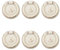 Wealrit 6 Pcs White Drawer Pull Rings Metal Cabinet Ring Handles with Round Floral Relief Plate Decorative Furniture Dresser Pulls with Mounting Screws