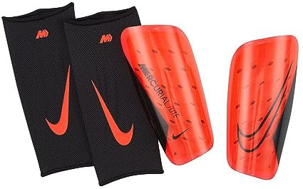 Nike Merc Lite - Espinillera, Color carmesí, Negro/Negro, Talla M