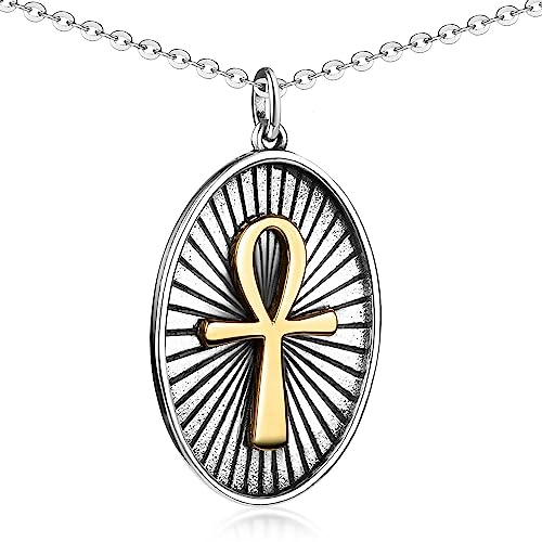 Materia Ankh Kette Silber 925 Kreuz Anhänger oval KA-293-K142