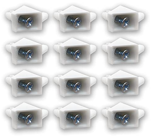 Ersatz-Bodenträger passend für IKEA PAX BILLY KOMPLEMENT kompatibel mit Halterung Kleiderschrank Halterung Einlageböden (weiß, 12 Stück)