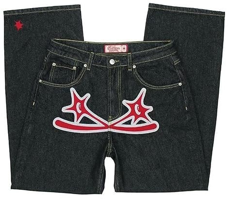 Firulab Y2K Jeans Pantaloni Uomo Minus-Two Streetwear Hip Hop, Meno-Two Cargo Dritti Larghi Baggy