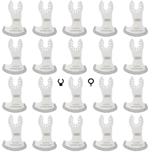 XXGO 20 Pcs Multitool Diamond Blade for Grout Removal Oscillating Tool Masonry Tile Concrete Removing Blades XG8020S