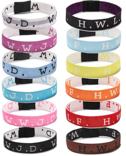 SROBENZ 12 Stück W.W.J.D & H.W.L.F Armband Elastische Armbänder, What Would Jesus Do Inspirational Religious, He Would Love First, 12 Stück, gemischt, 7in