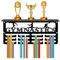 CREATCABIN Gymnastik-Medaillenhalter,Trophäenregal,Medaillenaufhänger,Display Mit Regalständer,Kleine Sportarten,4 Reihe,Wandhalterung,Für Damen Herren,Laufen,Auszeichnungenständer,29x13x10cm-Schwarz