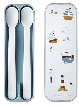 Mepal - Cuillère pour bébé Mio - Cuillère d'alimentation pour nourrisson à long manche - cuillère pour diversification alimentaire - Ustensiles pour bébé - Sans BPA - Set de 2 – Sailors Bay