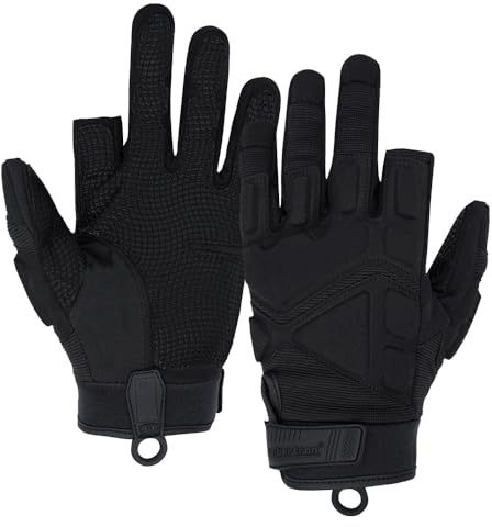 Seibertron S.O.L.A.G-HI 2.0 Handschuhe zeigefinger frei 4 Finger Taktische Sport wasserdichte Touchscreen, Stoßschutz für Airsoft Schwarz L