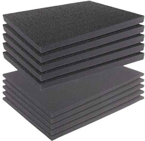 LDXDRU 10 Pack Square Foam Cube, Pick Apart Foam Insert, Pick and Pluck Foams, Pluck Pre Cube Sheet Foams Use for Game Box Cases DIY & Tool Storage Systems - 5PCS 40 x 30 x 2.5cm / 5PCS 40 x 30 x 1cm