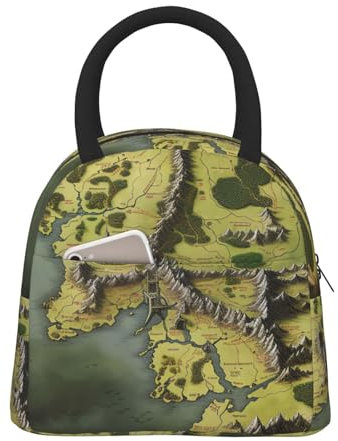 VducK Lunchbox für Damen, Mittelerd-Karte, Lunch-Taschen für Herren, isolierte Lunchtasche, wiederverwendbare Lunchboxen
