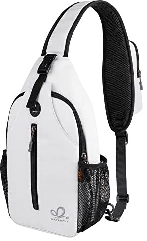 WATERFLY Sling Rucksack Sling Bag Schulterrucksack Umhängetasche Verstellbarer Rucksackgurt Wandern Brust Rucksack für Herren und Damen