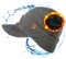 TOP-EX 50% Merinowolle Wintermütze Herren Damen Schirmmütze, wasserdichte Beanie Mütze mit Schirm, warm gefütterte Strickmütze für Running und Outdoor-Sportarten, Winddicht Grau L/XL