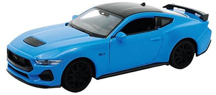 Toi-Toys Ford Mustang GT 2024 12cm Modellauto Metall Modell Auto Spielzeugauto 87 (Blau-Metallic)
