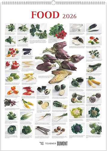 Food 2026 - Bildkalender 50x70 cm - mit kurzen Beschreibungen zu den Obst- und Gemüsesorten - Küchenkalender - Dumont - Posterkalender