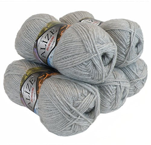 5 x 100g Strickgarn Strickwolle Alize Burcum uni/einfarbig, wähle deine Farbe