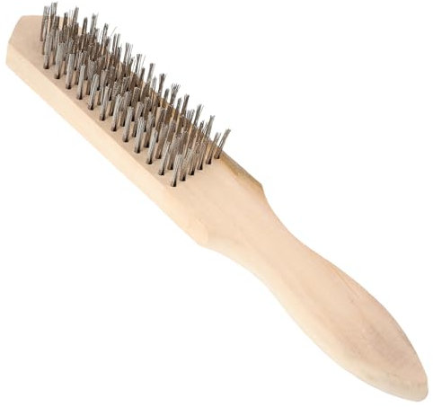 WEKADRIN Bürste zum Schaben von Fischschuppen Schaber Messer Nagel Werkzeug zum Entfernen von Angelhaken Griffe Fischschuppenbürste Fischreinigungswerkzeug Edelstahlbürste Rostbürste Holz