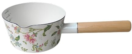 SiaBiced Kleiner Emaille-Milchtopf, Suppentopf, Mini-Topf, Butterwärmer für Camping, Kochen im Freien