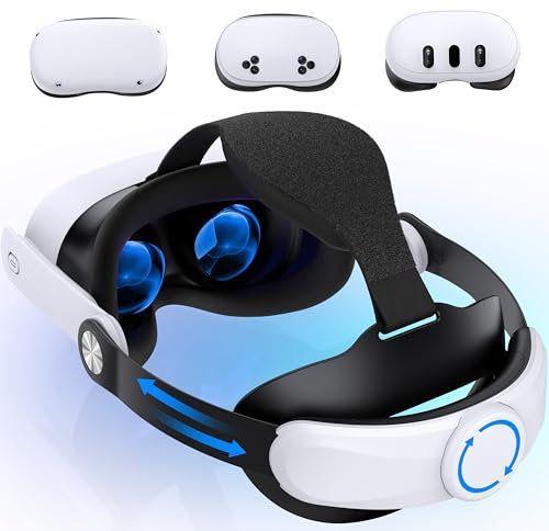 Headstrap für Meta 3/3S/ Quest 2, 45°-Einstellung Magnetisches Leichtgewicht VR Headstrap mit Quest 3/3S/ Quest 2, Stress im Gesicht reduzieren Unterstützung und Komfort