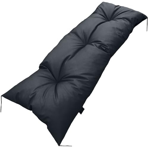 Gartenkissen Sitzkissen Bankauflage Bankpolster Bankkissen Gartenmöbel Kissen Wasserdicht Sitzauflagen Loungekissen Sitzpolster 120x40cm Auflage Für Bänke/Gartenbank für Haus Und Garten (Schwarz)