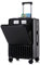 Simcat Carry On Suitcase, 20-Inch Cabin Suitcase with Front Zipper Pocket, PC+ABS Lightweight Airline Approved Luggage with Cup Holder, USB/Type-C Port, TSA Lock, Silent Wheels (Black,20 inch Cabin)