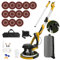 Smerigliatrice per cartongesso, 1250 W, con sistema di vuoto automatico e 12 dischi abrasivi, luce LED, manico telescopico fino a 202 cm, testa inclinabile a 90°, piatto abrasivo sostituibile, giallo