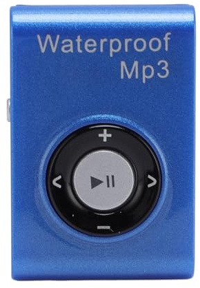 Reproductor de Música MP3 IPX8 Impermeable, Reproductor Submarino Portátil con Auriculares con Cable para Nadar con Música, Podcasts (Blue)
