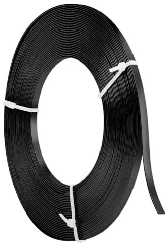 NBEADS 10m Flacher Aluminiumdraht, 5mm breit Schmuckherstellung Draht Biegsamer Metallhandwerk Draht für Lünette Sculpting Schmuckherstellung, Schwarz