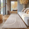 SIMPEX Einfarbiger Skandinavischer Boho Teppich Creme 80x250 cm, Waschbarer Deko Teppich mit 3D-Effekt Wohnzimmer und Schlafzimmer