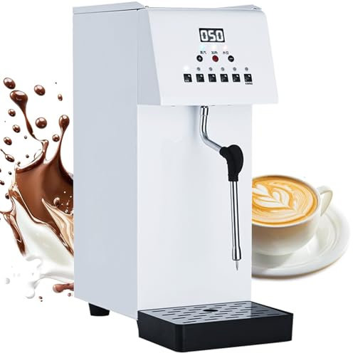 2500W Montalatte a Vapore Commerciale Cappuccinatore Elettrico 5 Temperature Preimpostate,Riscaldamento Rapido 2 Min,Per Latte,Cappuccino e Bevande Calde