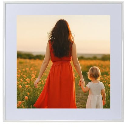IDEAL TREND New Lifestyle Kunststoff Bilderrahmen mit Passepartout & Kunststoffglas Collage Wanddeko Poster Hoch- & Querformat: Farbe: Weiß | Format: 50x50