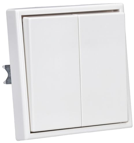JUNG Serie LS Serienschalter Set Schneeweiß Matt | mit 505U Wippschalter Serien, LS995WWM Wippe, LS981WWM Rahmen 1-fach
