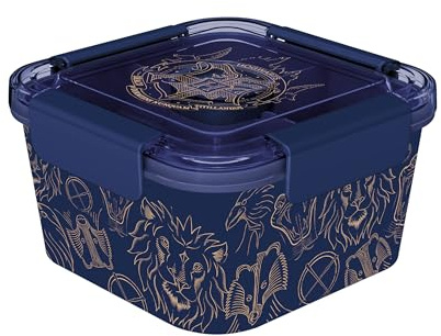 Elbenwald Bento Lunchbox - Motive wie Lilo & Stitch, Harry Potter, Minecraft & viele mehr 17 x 10 x 17 cm Doppelstöckig 3 Fächer und Soßenbehälter (Harry Potter - Magic)