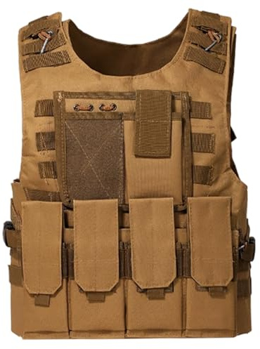 Airsoft Weste, Multifunktionaler Molle-Plattenträger, Verstellbare Atmungsaktive Paintball-Weste mit Abnehmbaren Taschen für Outdoor-Training, Jagd, Angeln, Plattenträgerweste, Plattenträger, Pai