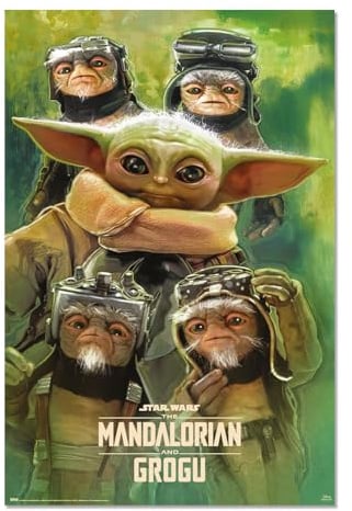 Grupo Erik Star Wars The Mandalorian Grogu Anzellan Baby Yoda Poster | Kunstdruck Poster Deko Wohnzimmer Schlafzimmer Zimmer Größe 61 x 91 - Offizieller Star Wars Fanartikel
