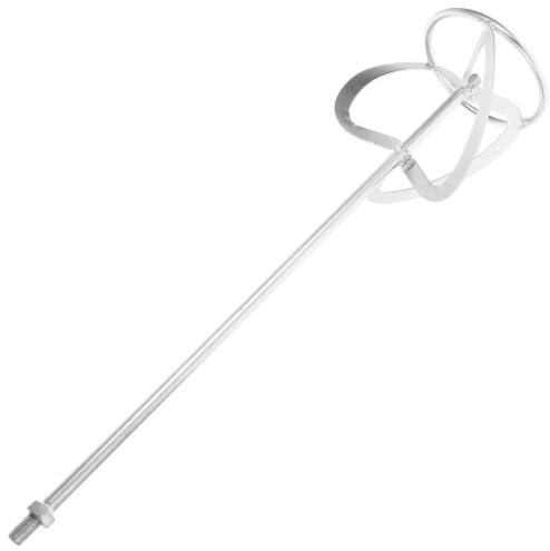 INOOMP Asta Miscelatrice Design Elicoidale in Acciaio Zincato Argento Frusta per Trapano per Mescolare Vernice e Cemento per Uso Domestico e Negozio