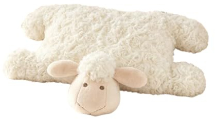 AMOSIJOY Niedliches Schaf Kuscheltier, kuschelweiches Kuschelkissen, gemütliche Wohndekoration, tolles Geschenk für Kinder und Erwachsene (45cm,Weiß)