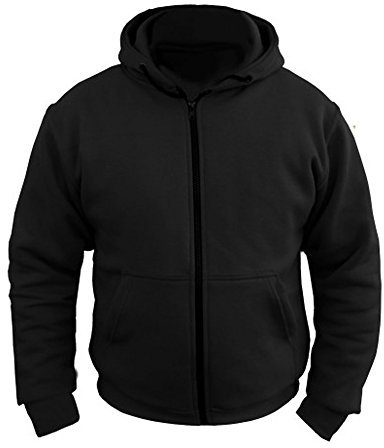 Damen Motorradjacke mit Kapuze - Komplett gefüttert - DuPont Kevlar Aramidfasern - CE-Protektoren - Schwarz - 46 (Herstellergröße:18)