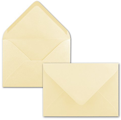 Briefumschläge in Vanille - 50 Stück - DIN C5 Kuverts 22,0 x 15,4 cm - Nassklebung ohne Fenster - Weihnachten, Grußkarten - Serie FarbenFroh