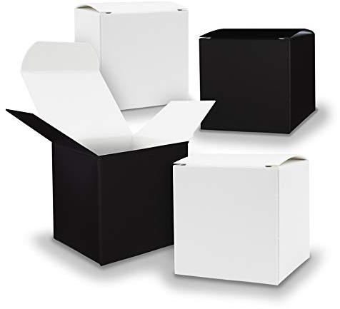 itenga Schachteln V17 24x Würfel 5cm gemischt WEISS SCHWARZ Boxen zum Basteln
