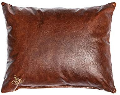 Centaur - Deko Lederkissen 50 x 40 cm für Sofa oder Schlafzimmer nussbraun - Echt Leder Kissen Echtleder Sofakissen Lederoptik