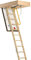 3 Section FIRE RATED (EL230) Timber Folding Loft Ladder & Handle Kit – Door Hatch & Frame – 2.75m Floor to Ceiling Max Height – 550mm Swing Clearance – 12 Tread Attic Access Steps/Stairs