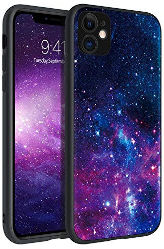 BENTOBEN for iPhone 11 Case, iPhone 11 Case Nebula, Slim Glow in the Dark Hybrid Hard PC Soft Rubber Bumper Protective Purple Nebula Space Pattern Silicone Phone Cases for iPhone 11 6.1 Inch, Purple