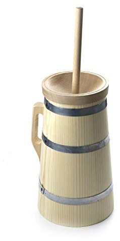 kaese-selber.de - Botte per burro da 3 pezzi, 2 litri, in legno massiccio di abete rosso