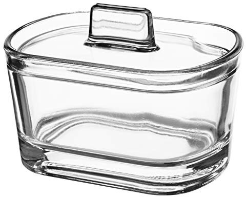 KADAX Zuckerdose, Zuckerschale aus Glas, Gewürzdose mit ergonomischem Deckel, transparenter Glasbehälter für Zucker, Gewürzglas mit verstärktem Boden, Zuckerschüssel mit Griff (Oval)