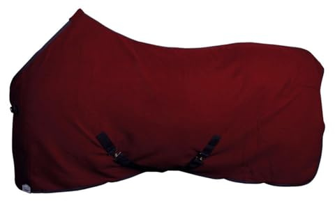 netproshop Fleece Abschwitzdecke m Kreuzbegurtung, Bordeaux Gr. 105-155cm, Groesse:110