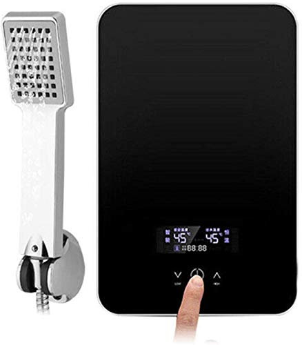 6500W Instant Elektrische Durchlauferhitzer set, Durchlauferhitzer ohne Tank mit LED Temperaturanzeige, für Home Bad Dusche Wasser Heizung schwarz