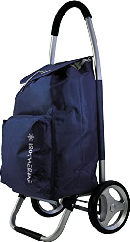 Vikbar Shoppingvagn Cabat Marknadsvagn Pliable och Diable Caddie Panier Montant METZELDER Ever K Aluminiumchassis 1 års garanti (Blå/Marinblå/Blå, 102x46x38 cm / 2 kg / 54 L)