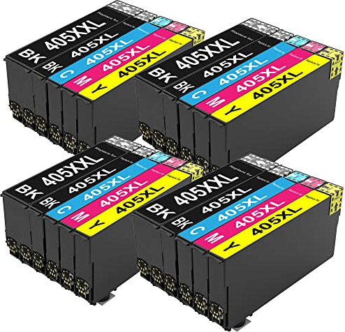 Printing Saver 4X Set & 4X SCHWARZ Druckerpatronen kompatibel für 405XL 405 XL Workforce Pro WF-3800 WF-3820DWF WF-3825DWF WF-3830DWTF WF-4800 WF-4820DWF WF-4825DWF WF-4830DTWF WF-7310DTW WF-7803