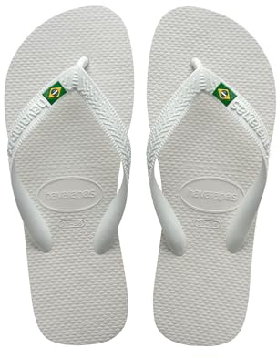 Havaianas Top Brasil Unisex Adults Flip Flop, White, 1/2 UK